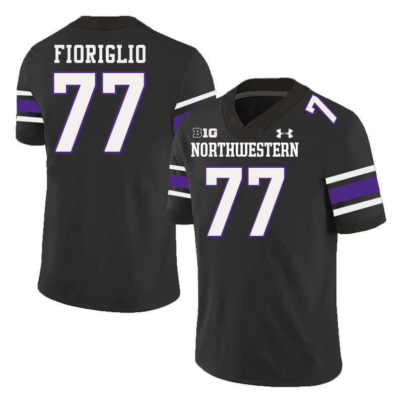 Northwestern Wildcats #77 Henry Fioriglio College Football Jerseys Stitched-Black